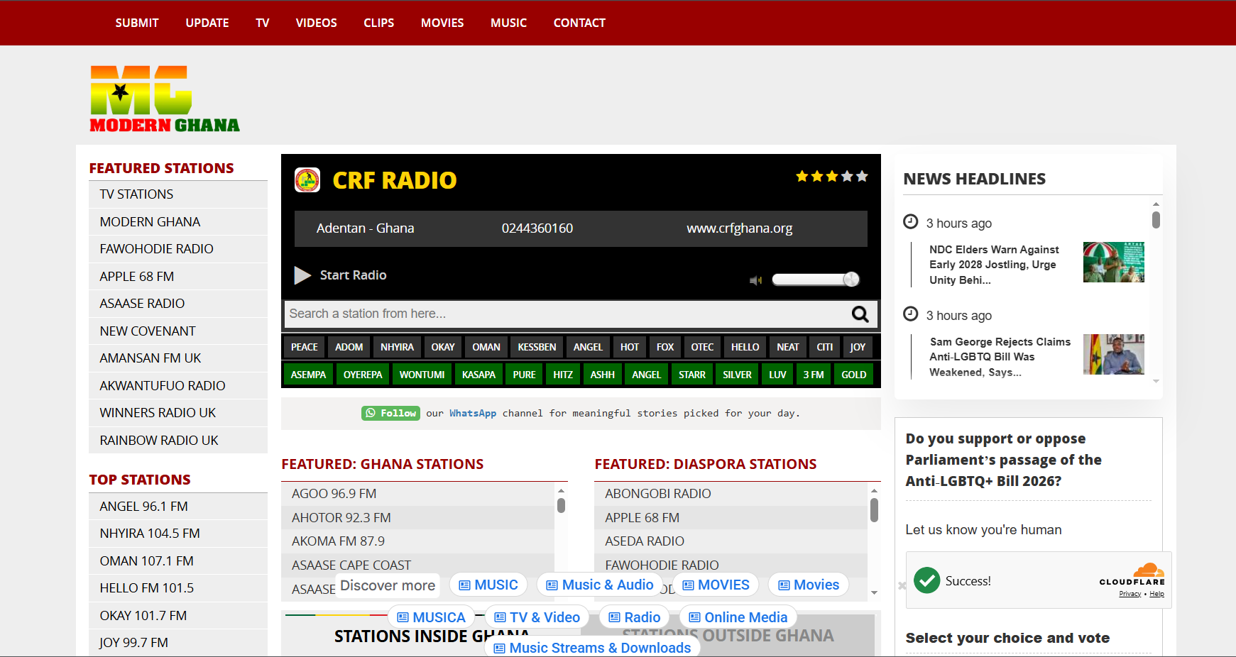 CRF Radio broadcast